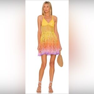 Alix Pinho multicolor croche dress small Revolve